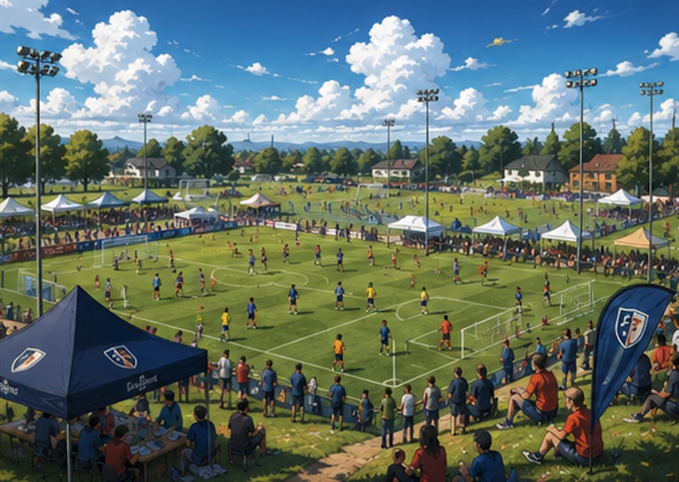 Panoramic view of an amateur tournament run with Clubero